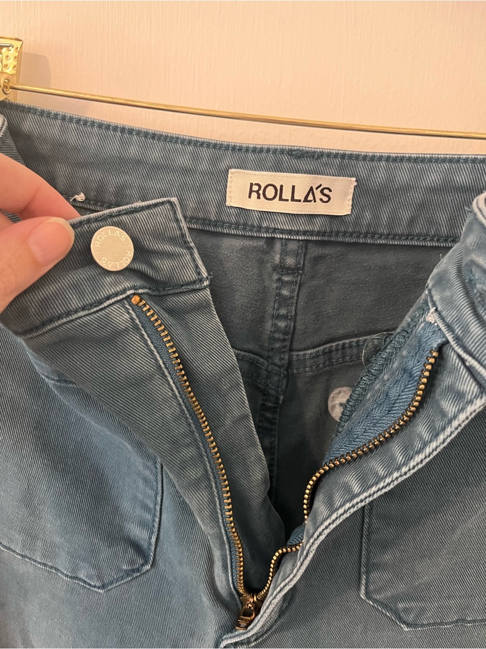 Rolla’s Sailor Jeans High Rise Wide Leg Teal Blue Jeans Retro Denim Size 29 - Picture 4 of 14